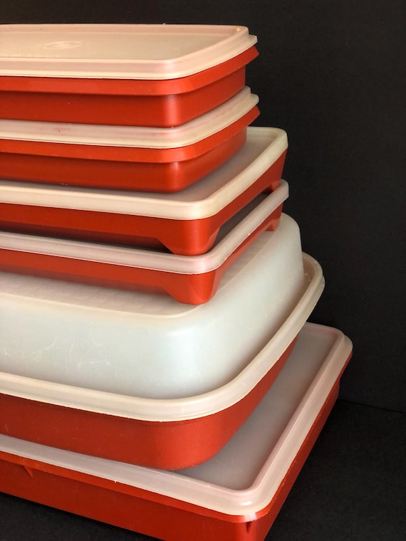 Vintage Paprika Tupperware Set, 1960s Kitchen Storage - Etsy