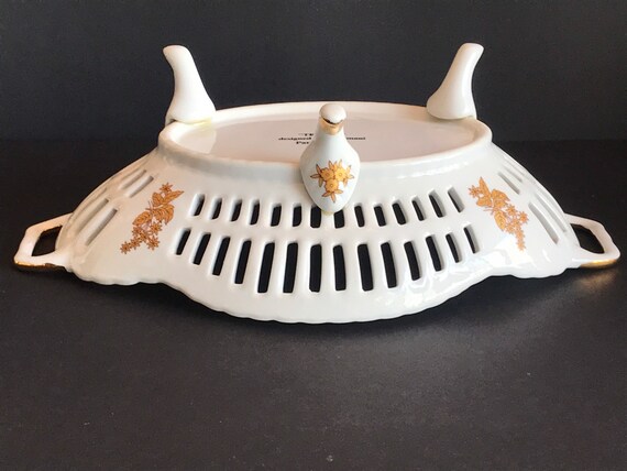 Vintage Lattice Candy Dish, J. Furmani Trieste Design, Footed Bowl