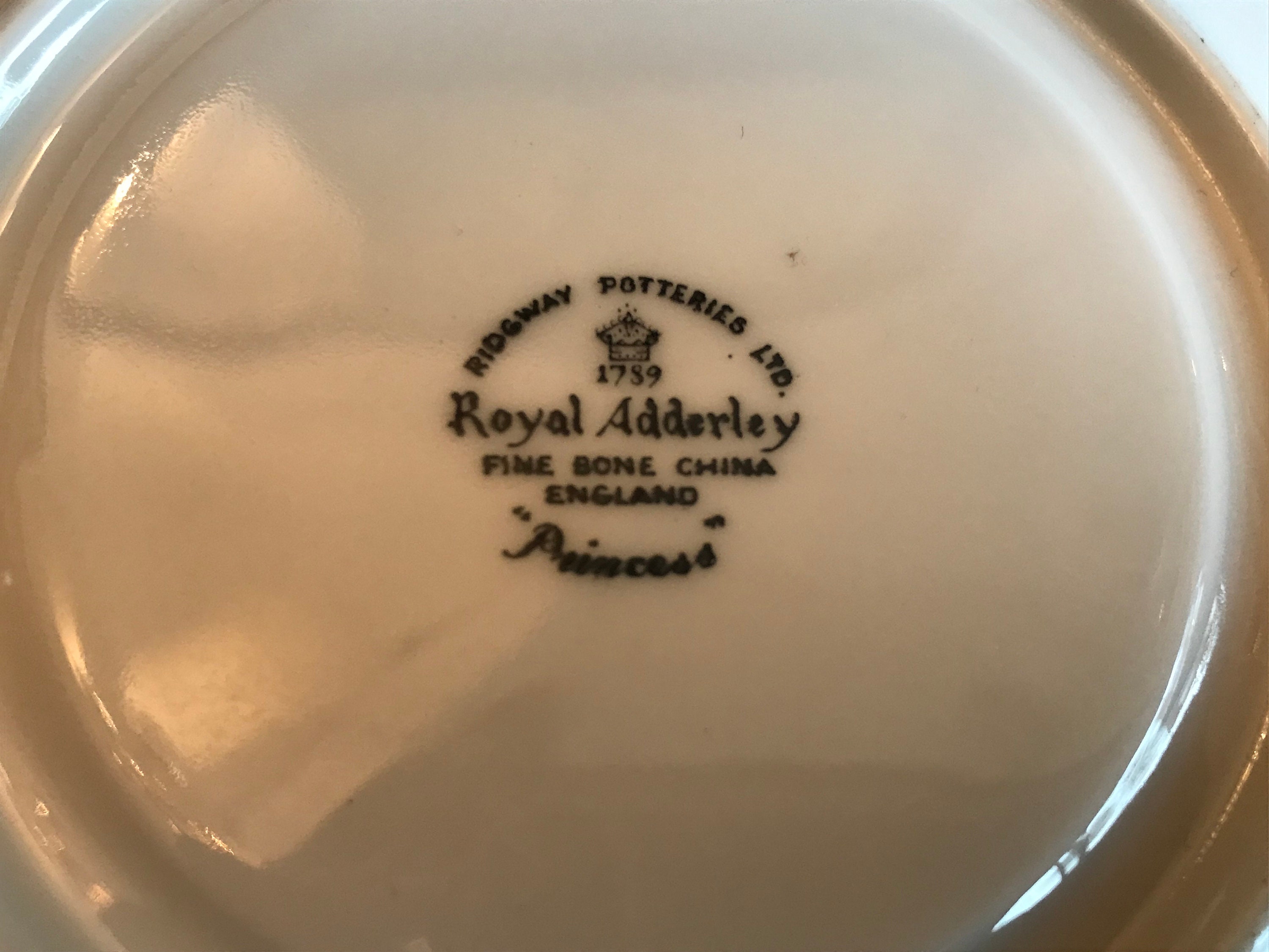 Vintage Royal Adderley Fine Bone China Soup Bowl and Saucer