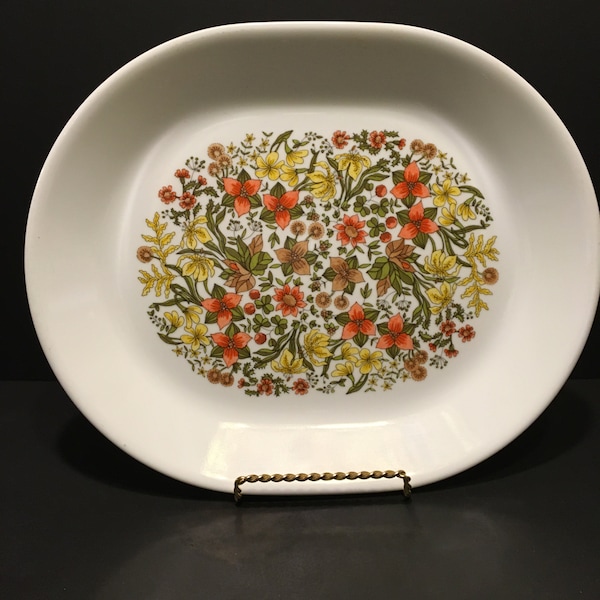 Vintage, Corelle Indian Summer pattern, 12 inches, oval serving plate,  1970's