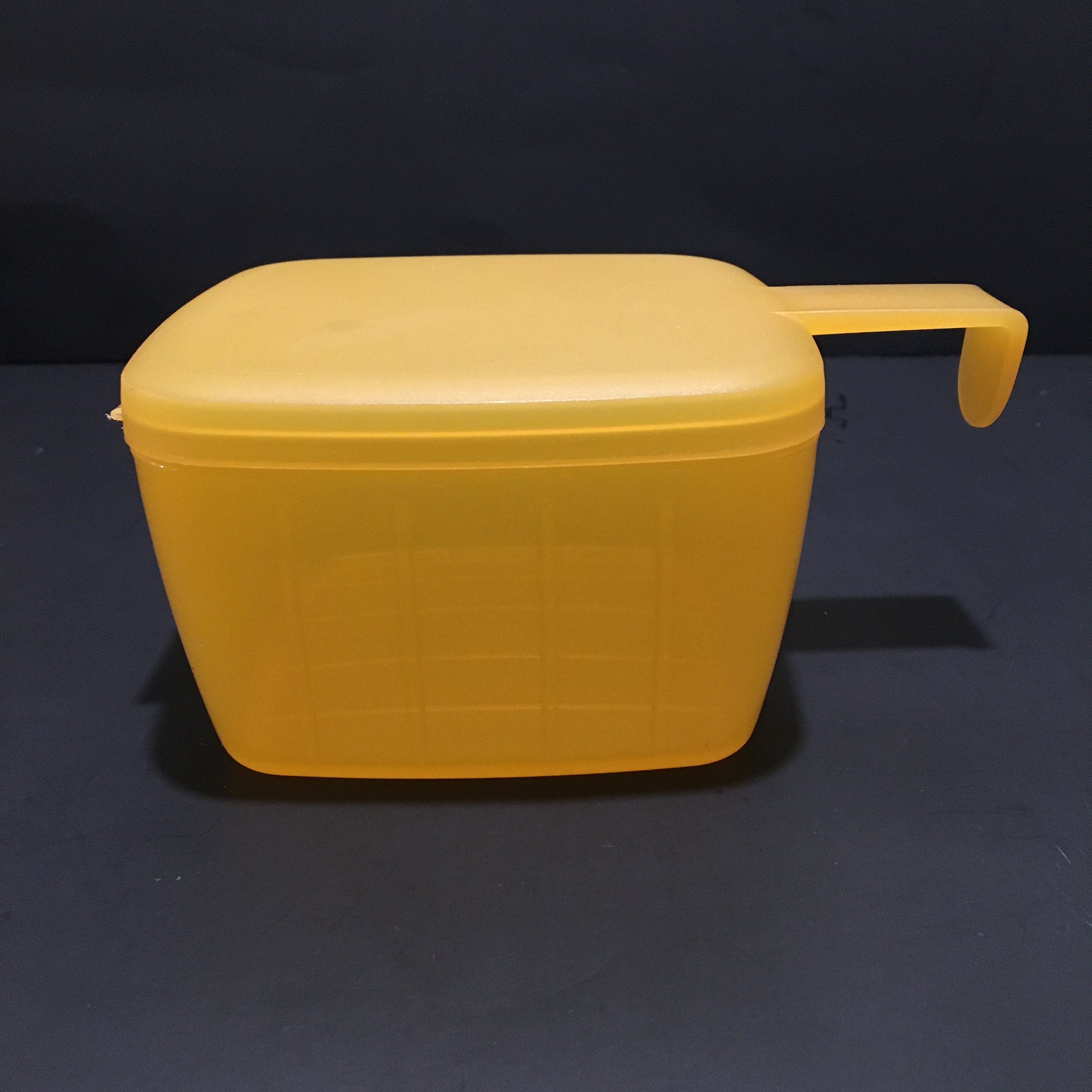 Vintage Tupperware Cheese Storage Refrigerator Dish Yellow Retro