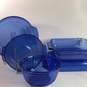 Vintage Blue Cobalt,pyrex, Anchor Hocking, Baking Dish, Pie Plate,lasagna  Dish, Cake Dish, Microwave and Dishwasher, Made in USA - Etsy Denmark