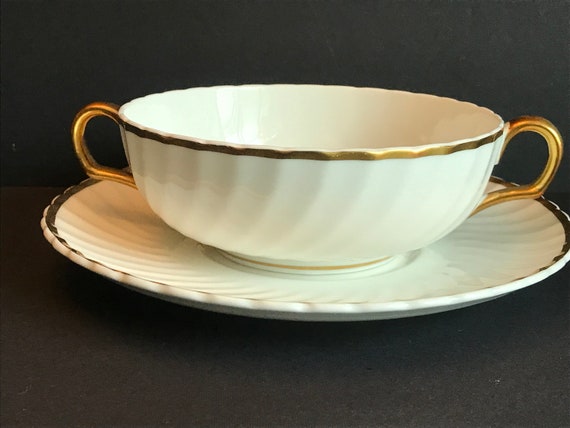 Vintage Royal Adderley Fine Bone China Soup Bowl and Saucer