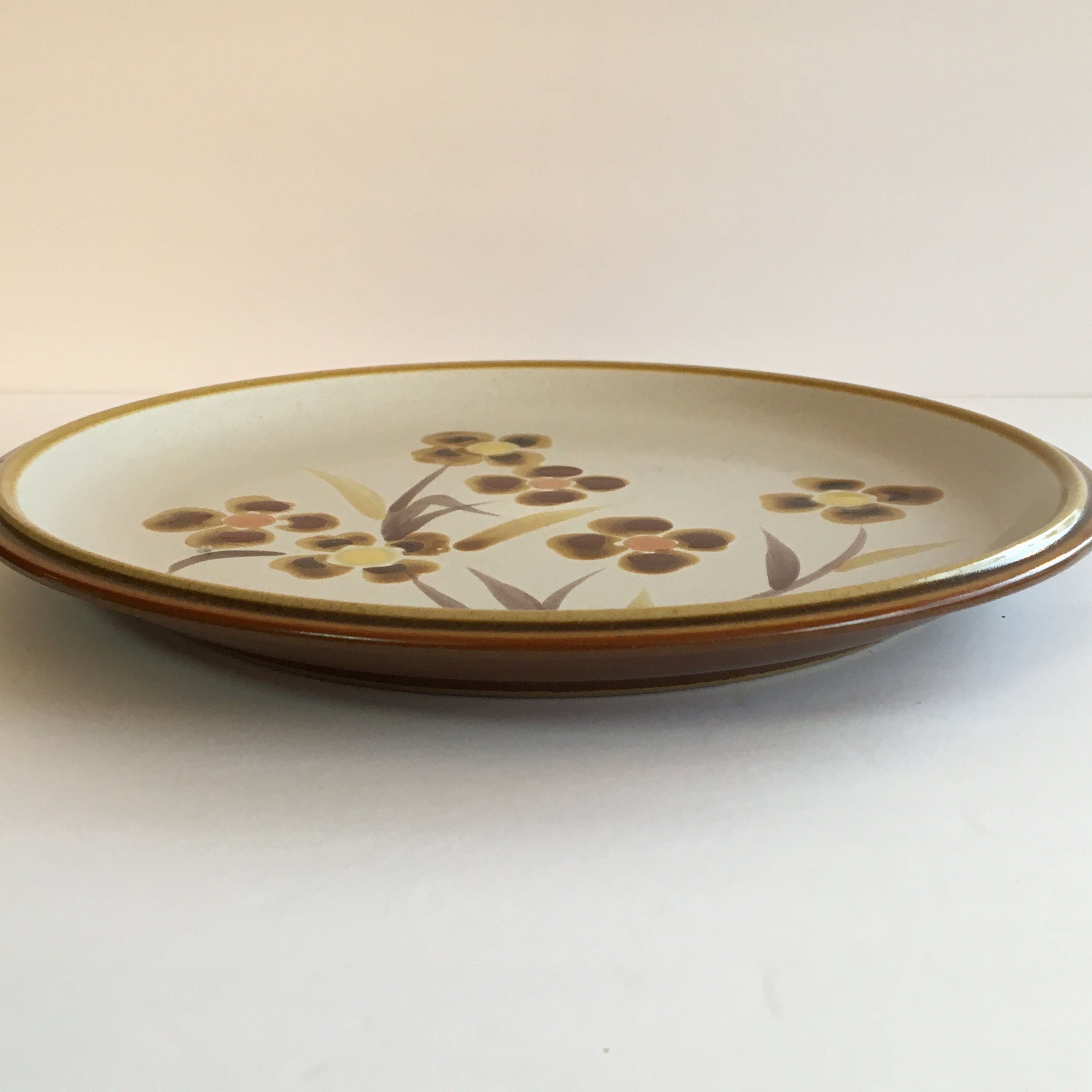 Vintage Noritake Stoneware Platter, Prairie Flowers, Hand Painted