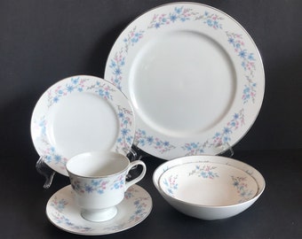中国 新渡 青花花卉文 銘々皿 小皿 六客 C R6305