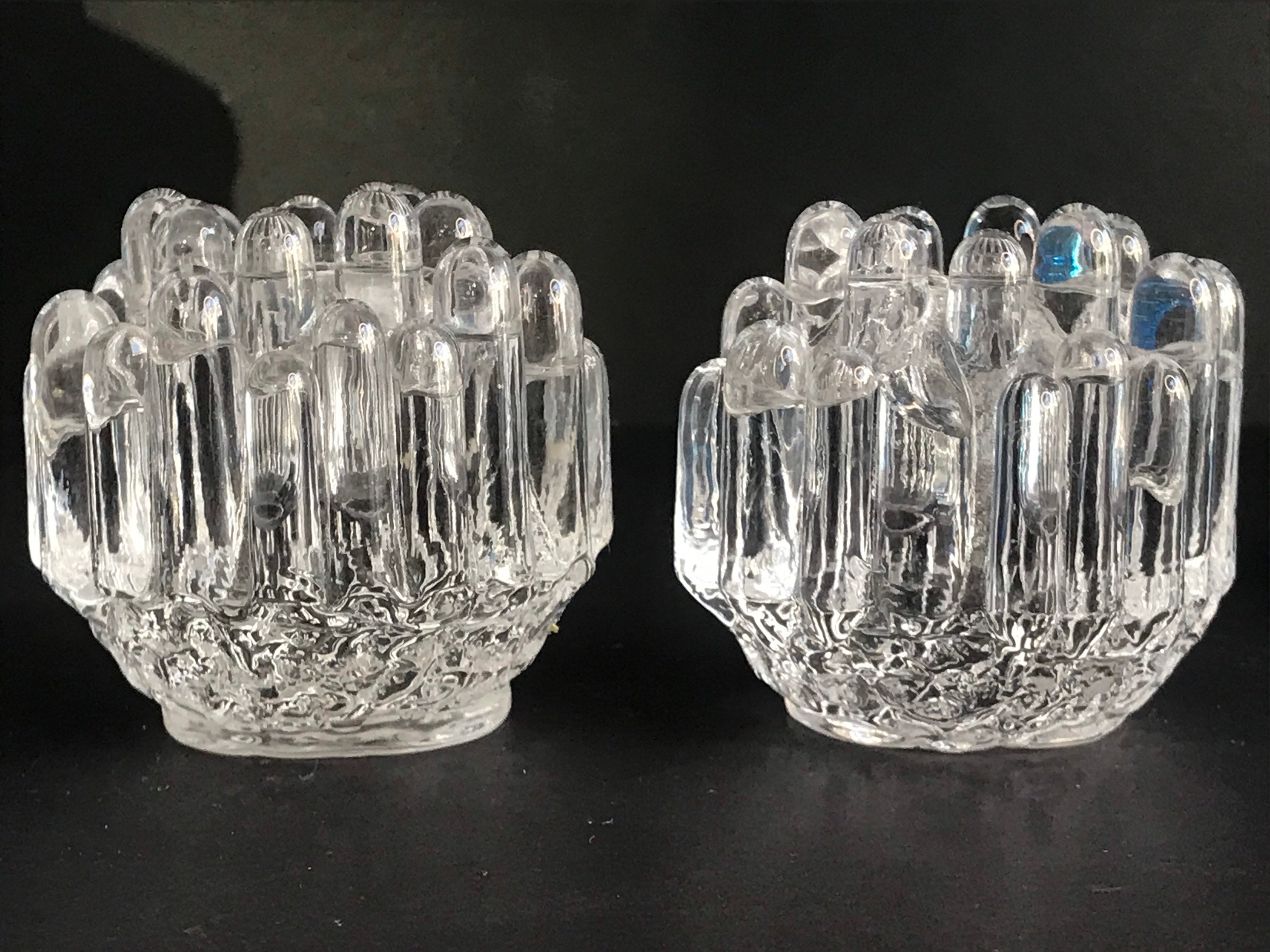 Vintage, Scandinavian Glass Candle Holder, Goran Warff, Kosta Boda