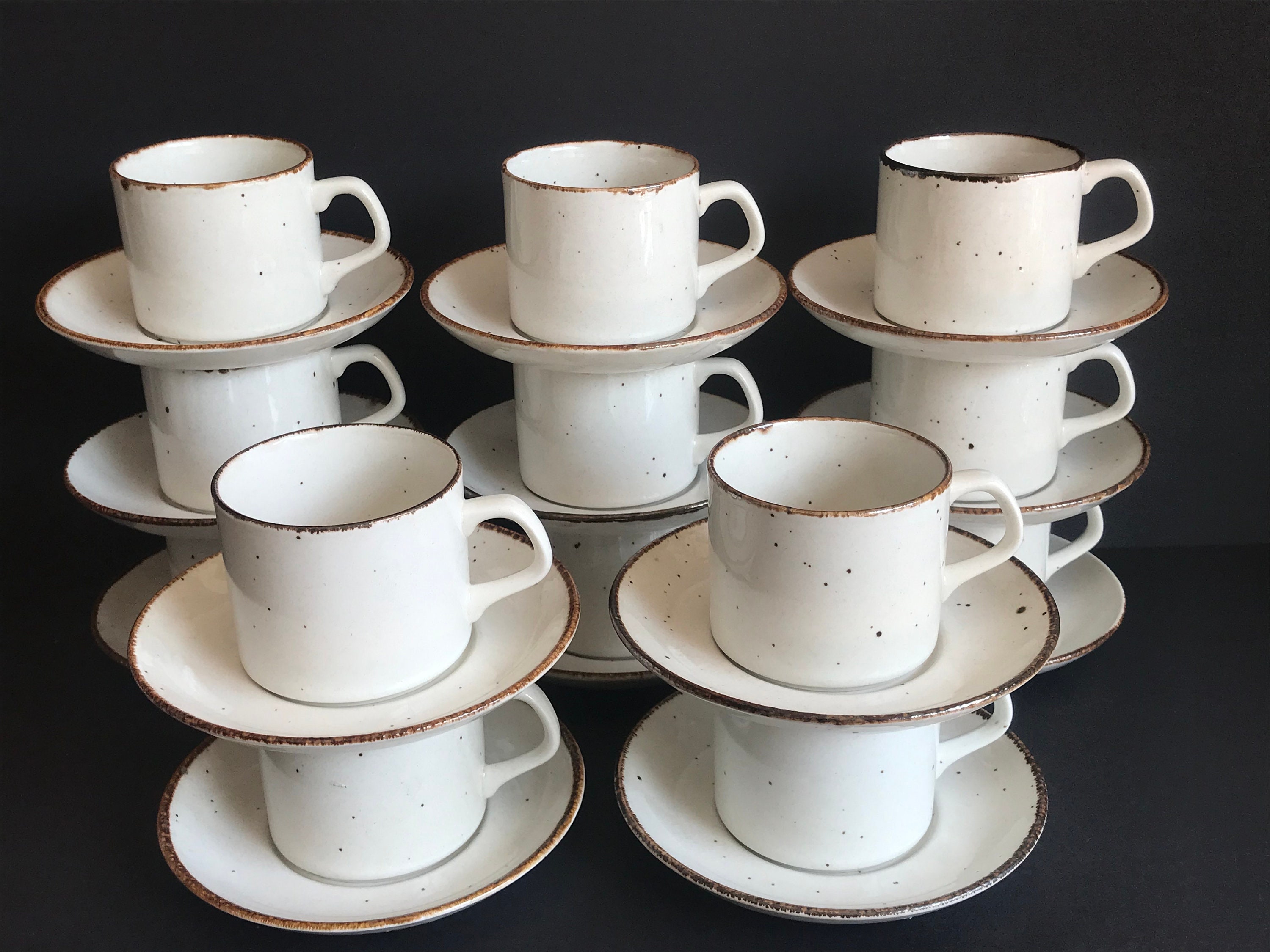 Vintage J&G Meakin Stoneware Cup and Saucer Set, Lifestyle Pattern