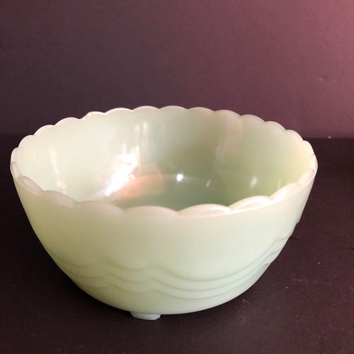 Fire King USA Oven Ware White Milk Glass Gold Trim Serving Etsy