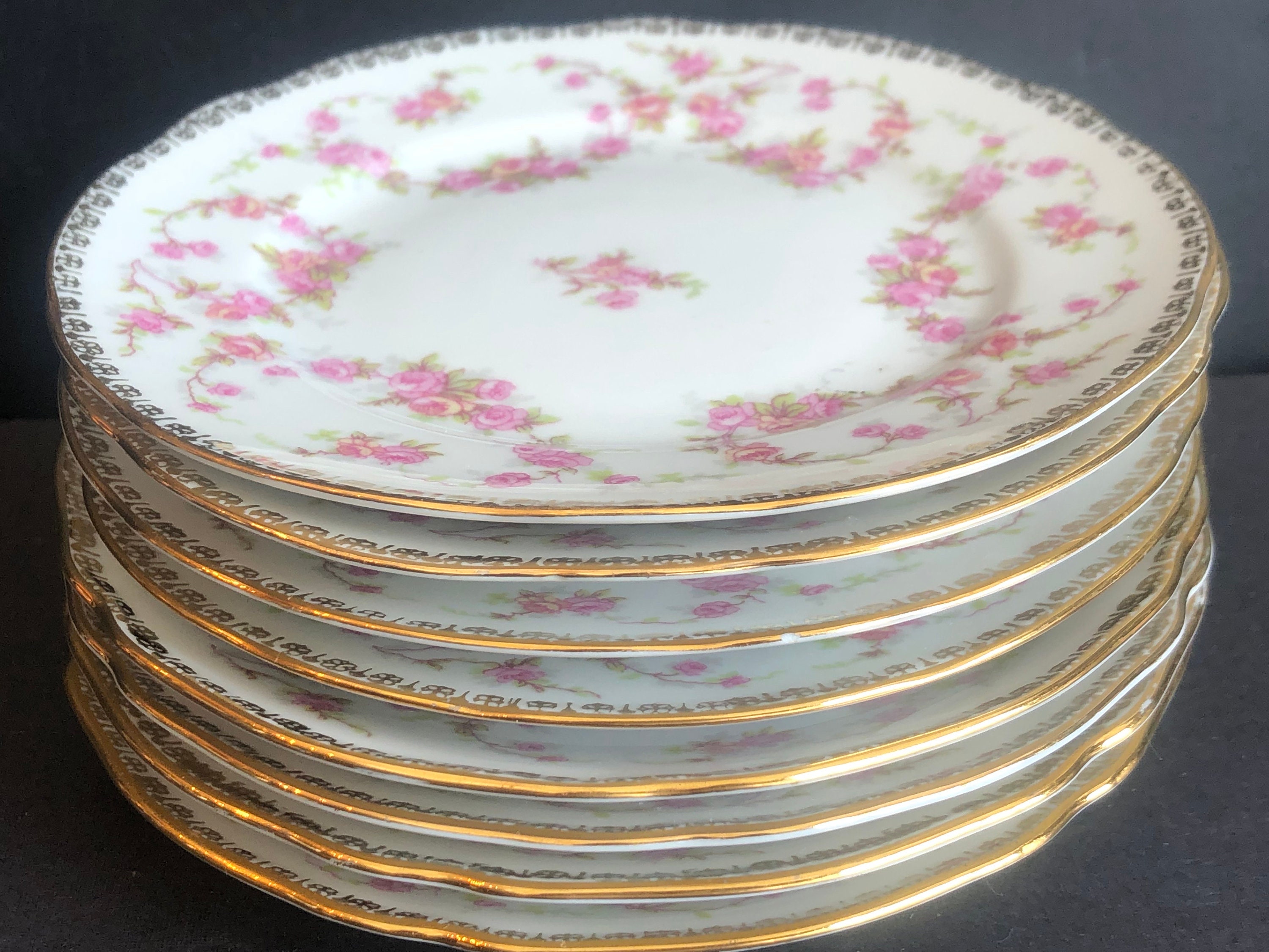 Vintage Bridal Rose Bavaria Schumann Dessert Plates, Set of 8 - Etsy