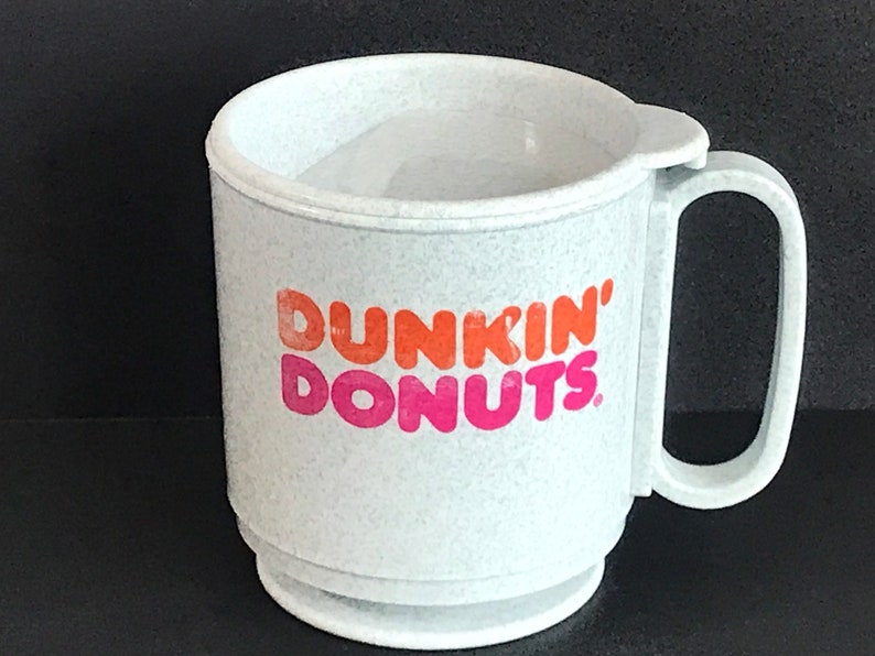 Vintage Dunkin Donuts Travel Mug With Lid Grey With Pink Etsy