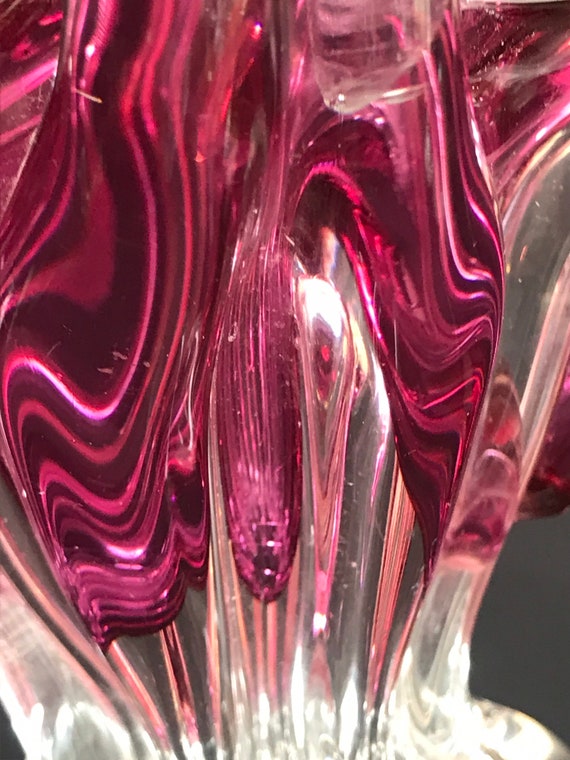 ヴィンテージ、イタリア製ムラーノアートガラス、吹きガラス、透明