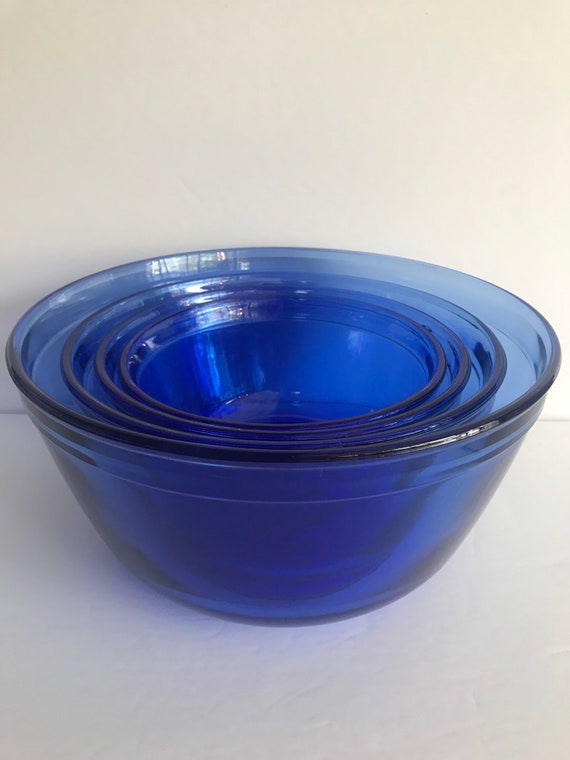 Made in U.S.A MORE AVAILABLE Beautiful ANCHOR HOCKING Cobalt Blue Glass Bowl 