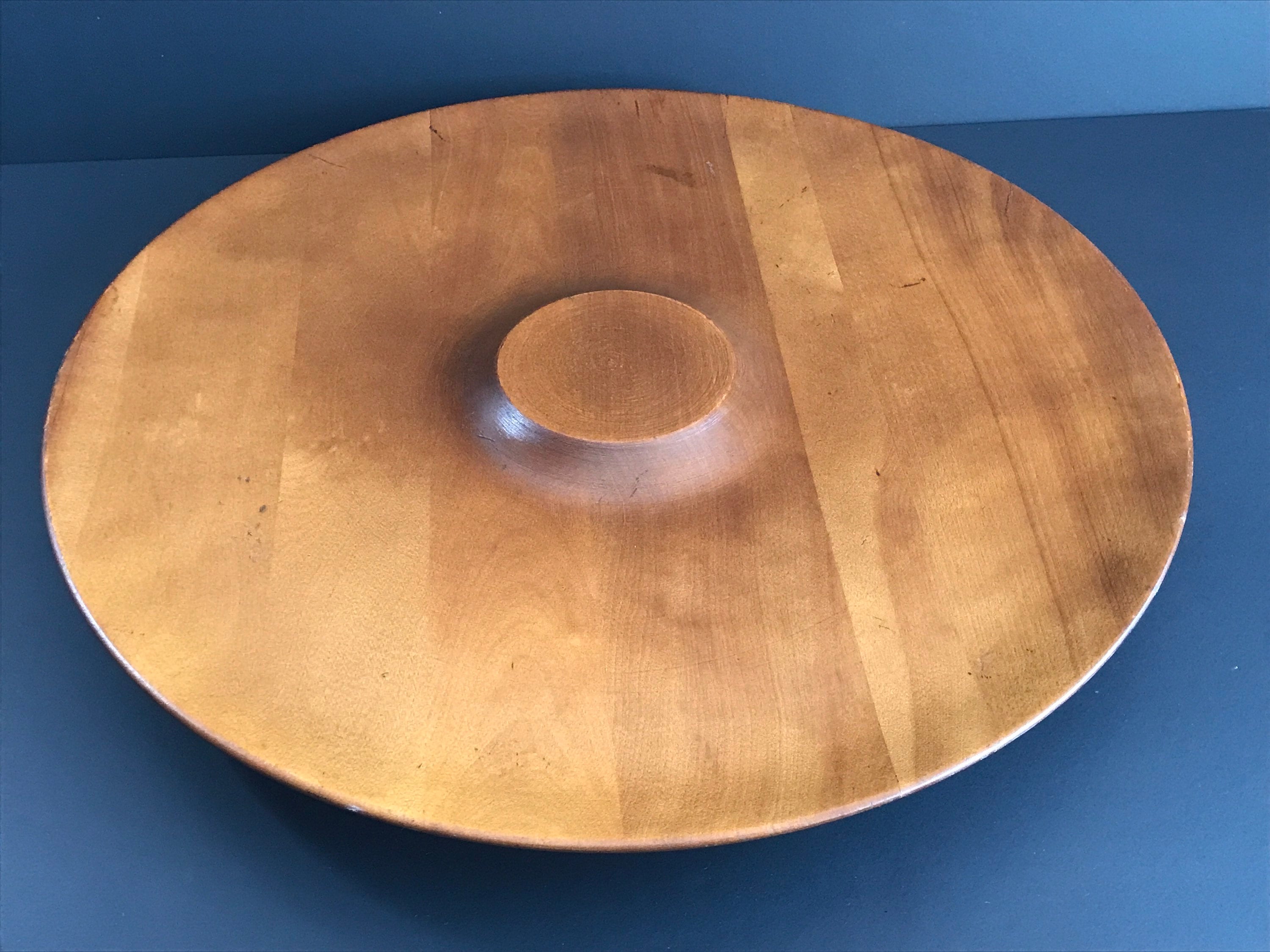 Vintage Baribocraft Maple Lazy Susan, Canadian Rotating Tray