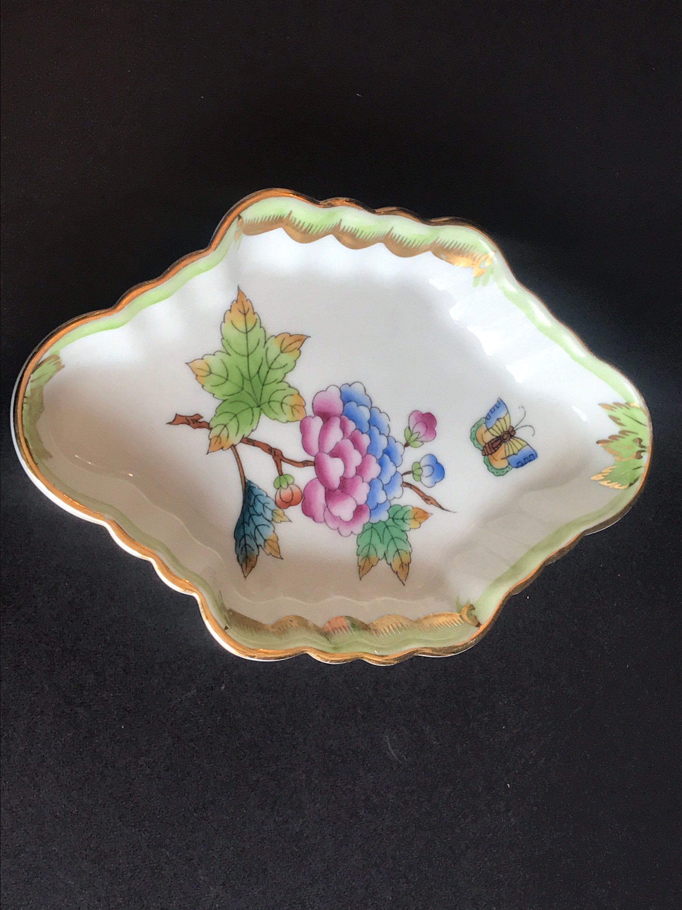 Vintage Herend Queen Victoria Tray, Hand Painted Butterfly Dish - Etsy