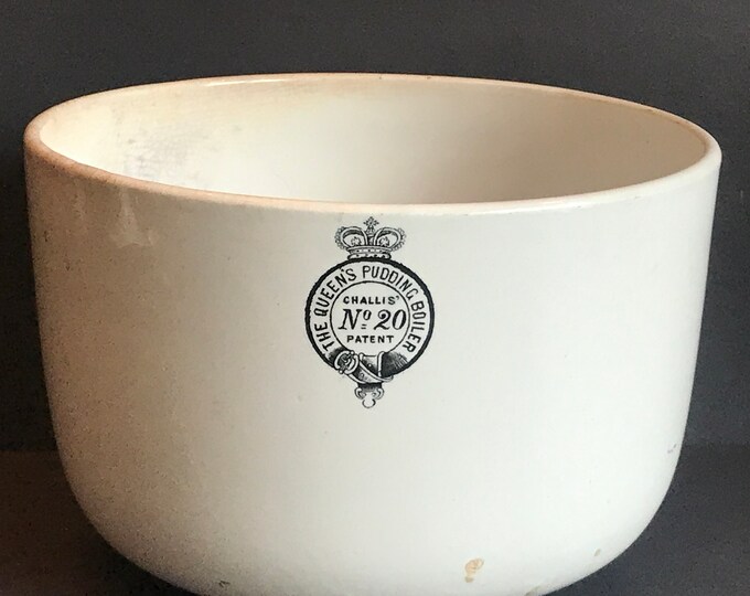 Antique, Steamed Pudding Bowl, the Queen's Pudding Boiler, Ironstone