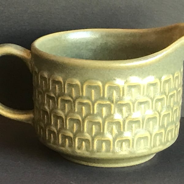 Vintage,  Green Stoneware Cambrian By Wedgwood, Creamer, Milk Jug ,Made in England