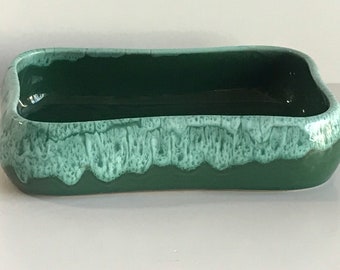 Vaso da fiori vintage in ceramica verde Beauceware, Canada #586, decorazione di metà secolo