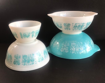 希少な1950年代のパイレックス アーミッシュ バタープリント