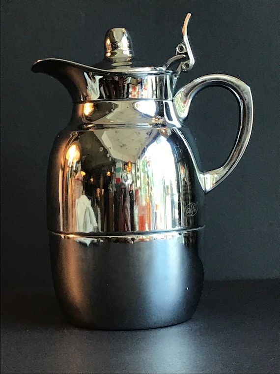 Vintage Alfi Germany Coffee-tea Chrome Thermos, With Internal Glass Insert,  Manufactured for the Intercontinental Geneva Hotel, 