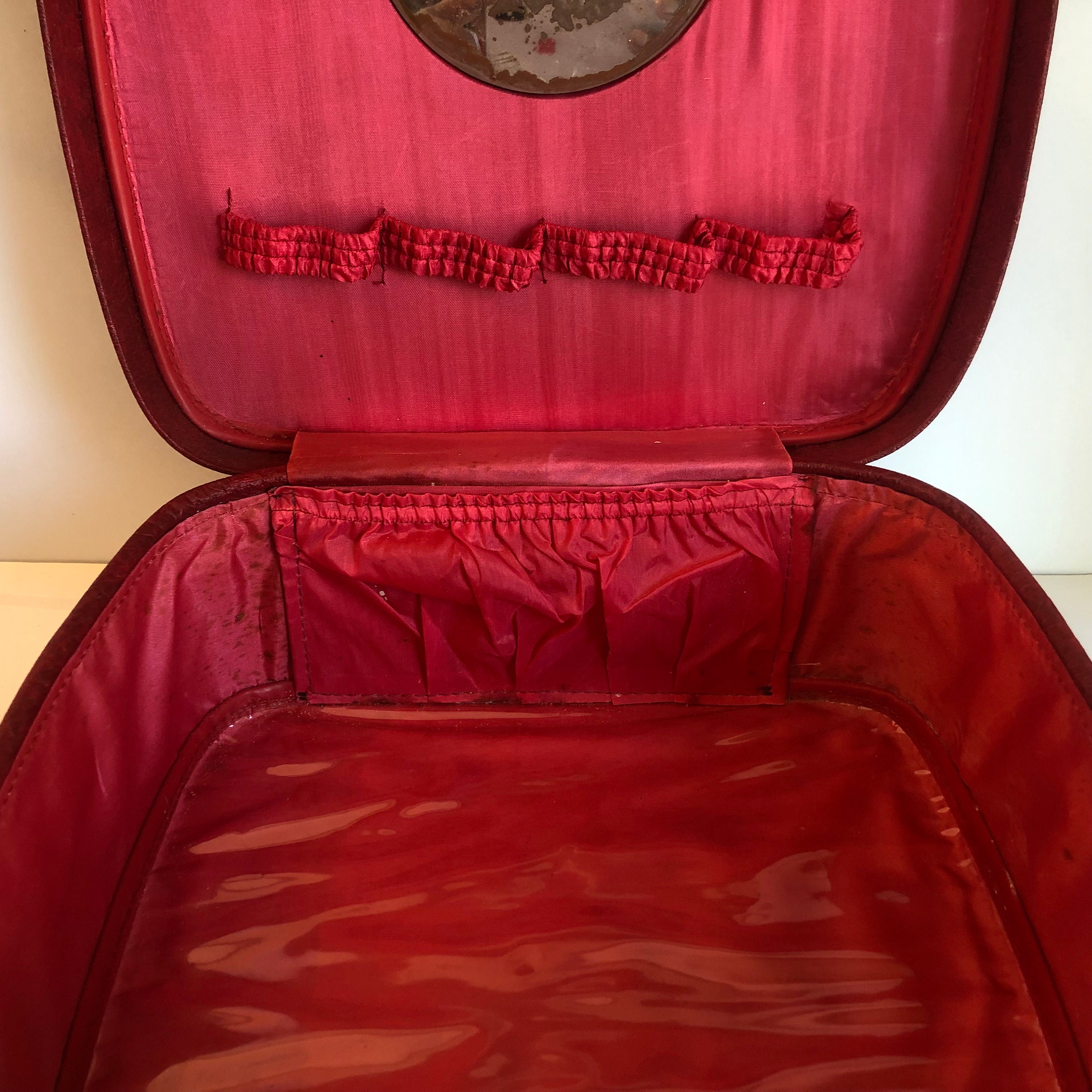 Vintage Cheney England Train Case, Red Crocodile Leather, MCM