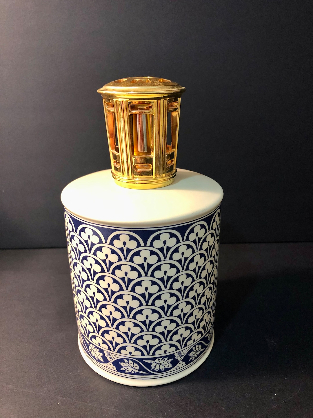 LAMPE BERGER porcelaine revol oiseau de pradies ornement or