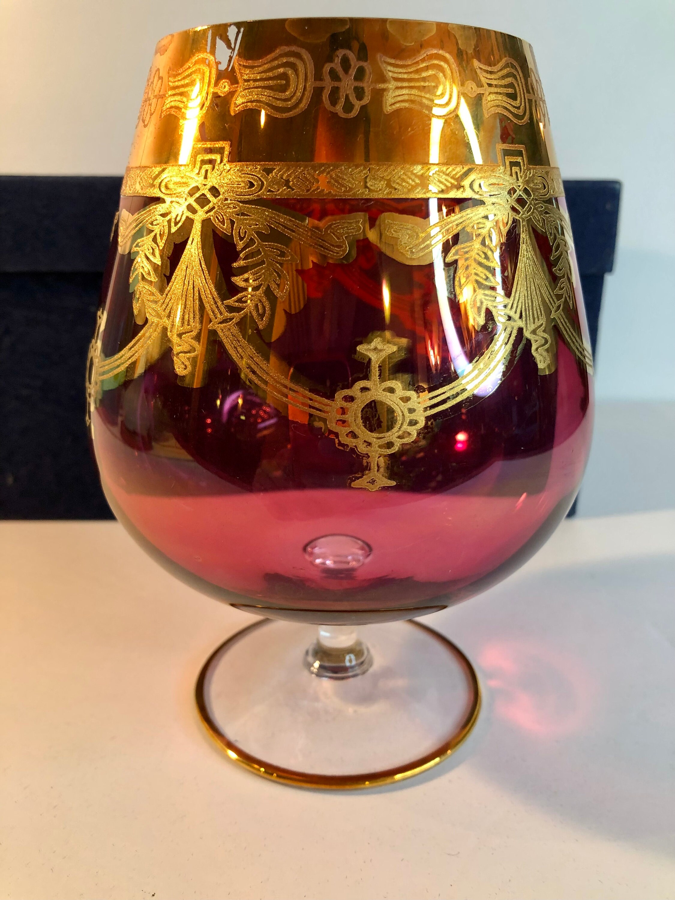 Vintage Cristal 3A Wine & Cognac Glasses, Gold Decor, Set of 2 - Etsy