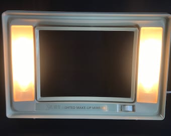 Vintage Solary Lighted Vanity Mirror, 1970s Magnifying Makeup Mirror