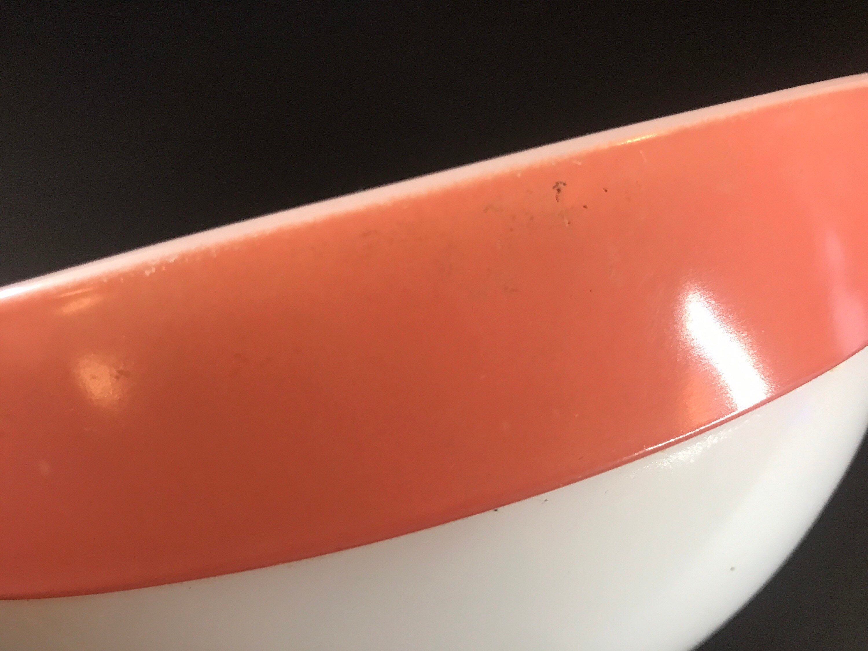 Vintage Fire King, Colonial , Pink Band, Milk Glass, Mixing Bowl