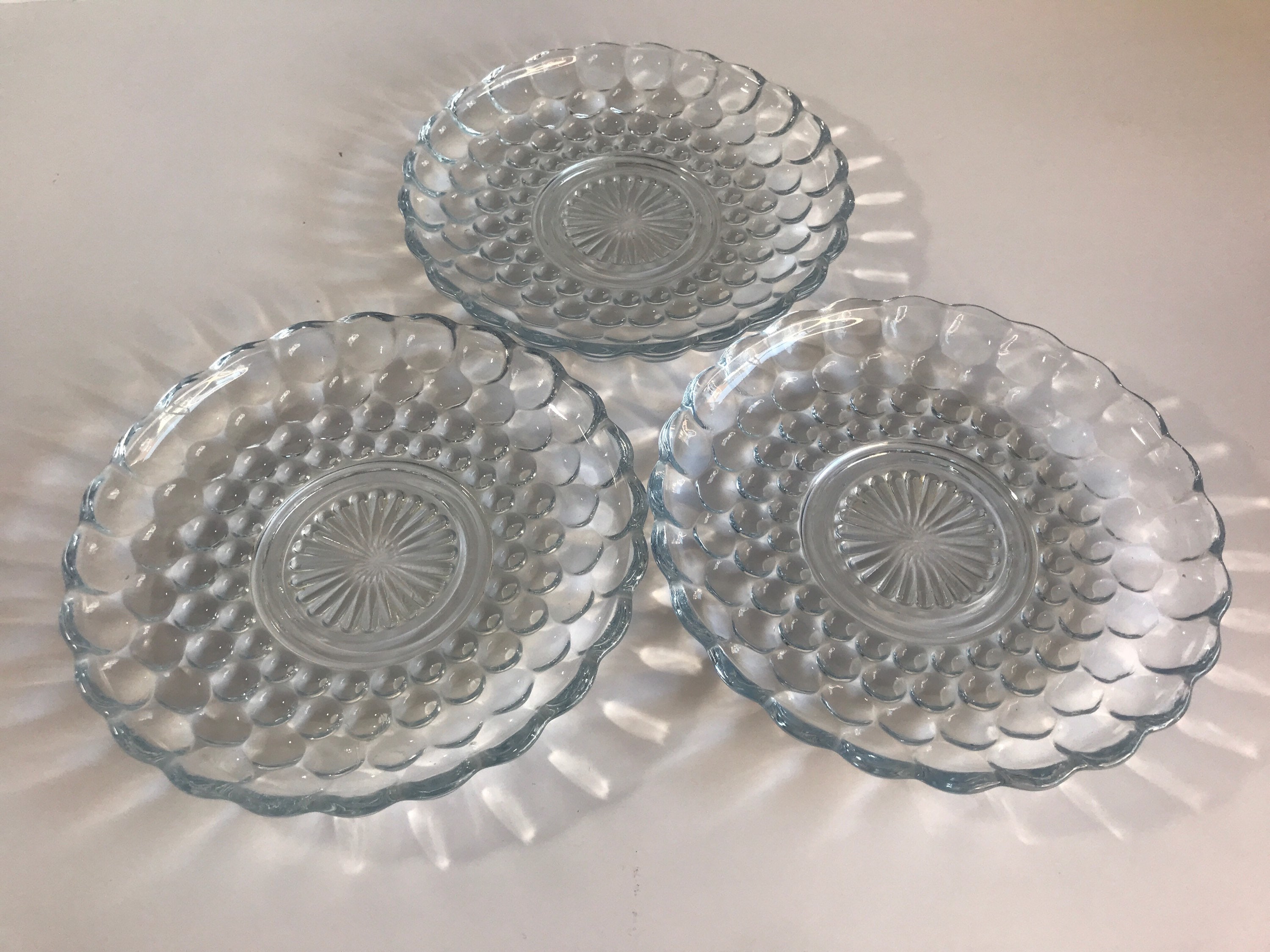Vintage, Anchor Hocking Sapphire Blue Bubble Pattern, Depression