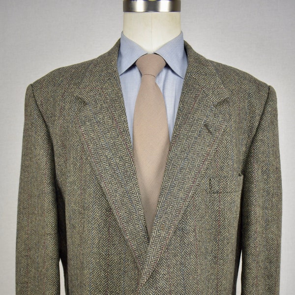 Foreman & Clark Brown Herringbone 100% Wool Two Button Sport Coat Size: 50R