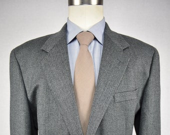 Alan Flusser Gray Herringbone Lambswool/Cashmere Blend Sport Coat Size: 44R