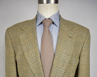 Jos. A. Bank Brown Houndstooth Wool/Silk Blend Two Button Sport Coat Size: 44R