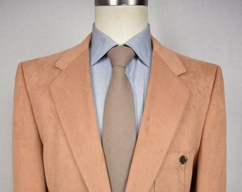 1970's Phoenix Solid Tan Suede Two Button Sport Coat Size: 41R