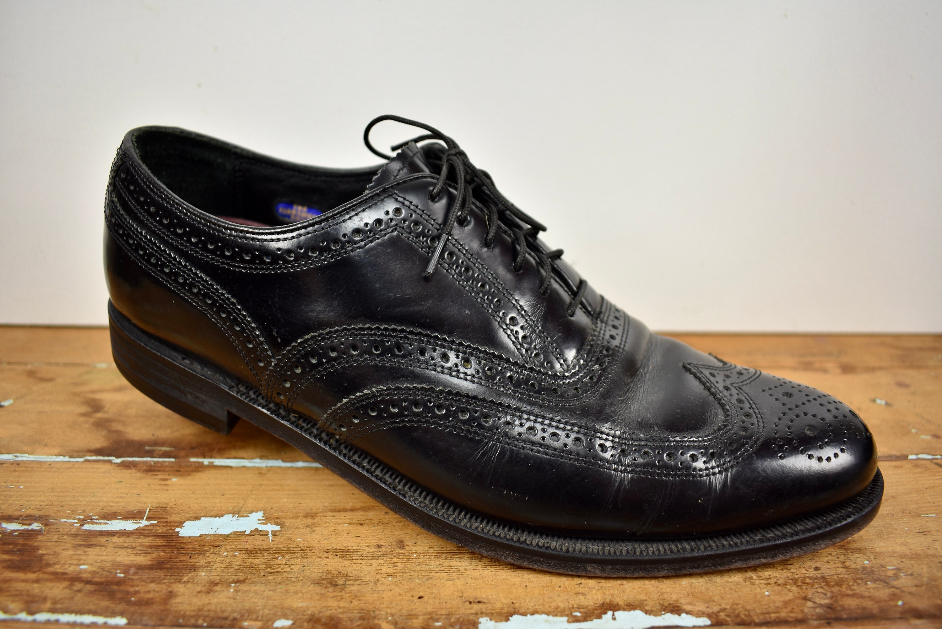 FLORSHEIM Imperial Longwing Oxfords Black Shoes 8.5 Florsheim Long Wing Models | vcleat main image 3
