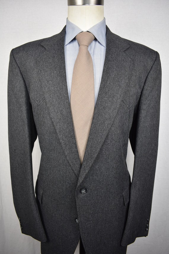 Circle S Solid Gray Polyester Two Button Two Piece