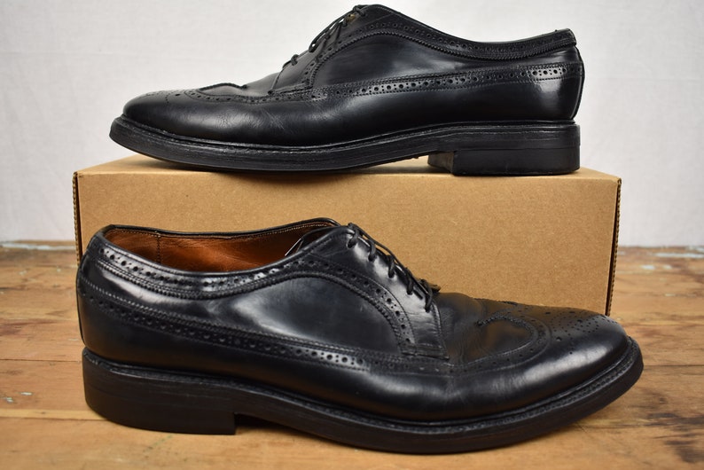 Unknown Black Longwing Gunboat Blucher W/ Brogued Styling Size: 12D image 2