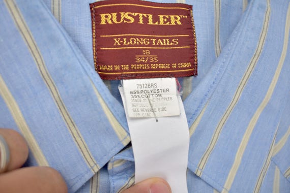 Rustler X-long Tails Blue w/ White/Red Striped Lo… - image 4