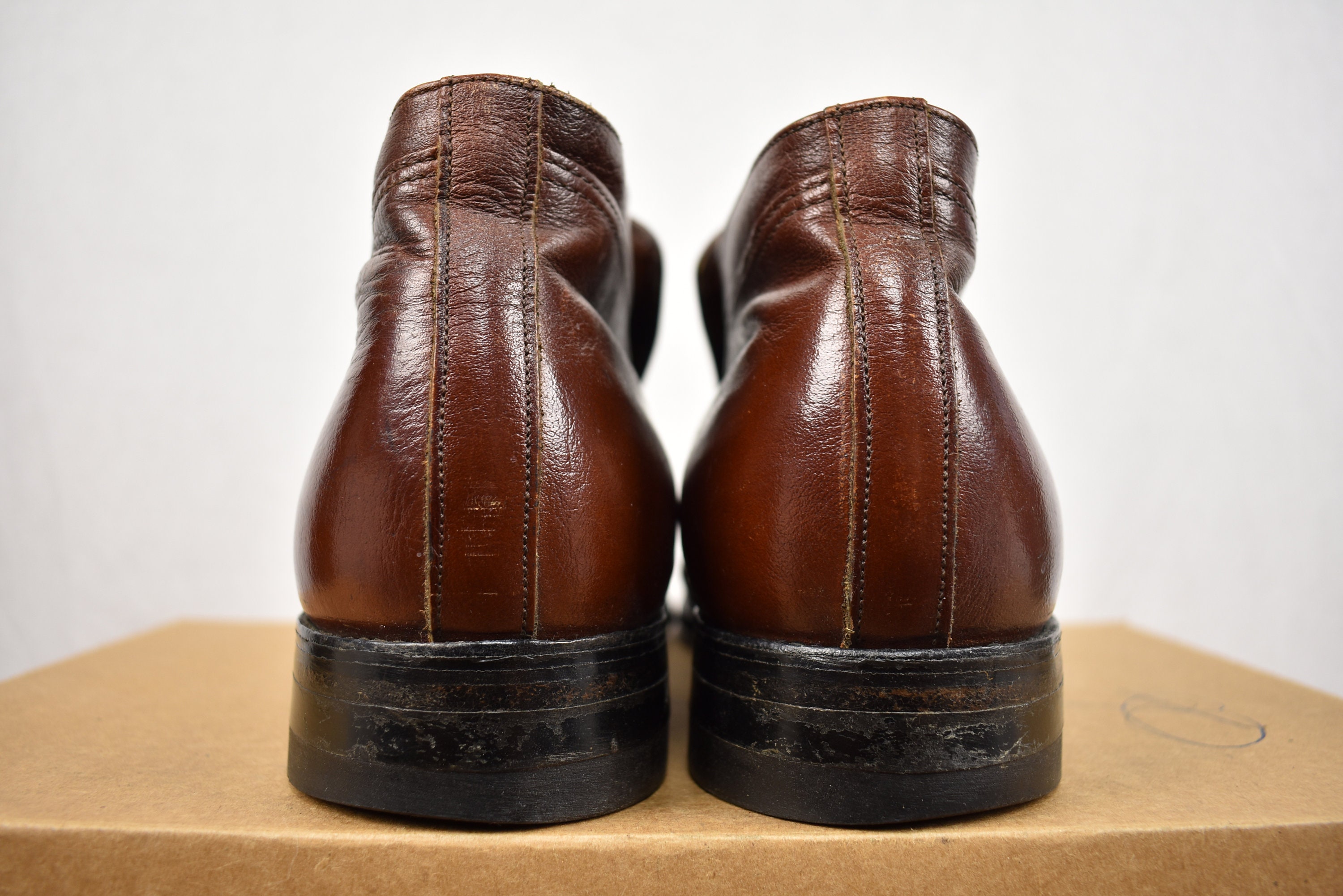 Sanitized JC Penny Brown Leather Ankle Boot Strap Monk Vintage Men 8 D/B Used JC Penney Brown Moc Toe Monk Strap Ankle Boot Size: 9.5B | eBay main image 4