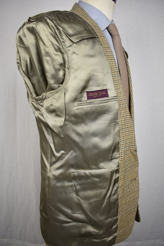 ◆BADBLOOD◆  Classic Houndstooth Track Zip-Up Brown w- Jos. A. Bank Brown Houndstooth Wool/silk Blend Two Button