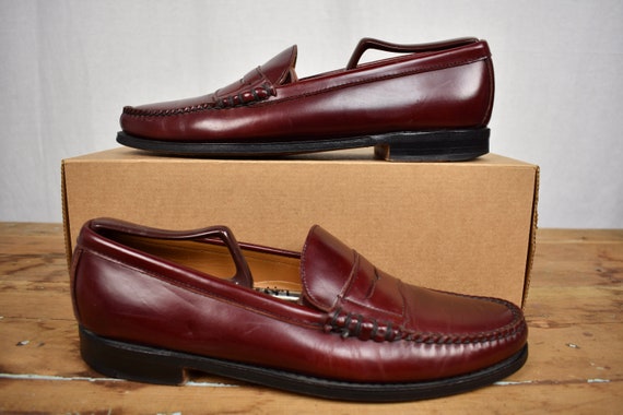 E.T. Wright Solid Burgundy Leather Moc Toe Penny … - image 2