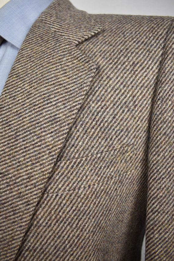 1976-1994 Palm Beach Man in Wool Brown Striped Tw… - image 3