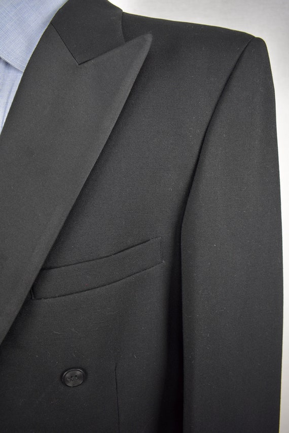 1976-1994 Unbranded Solid Black Wool Tail Coat Si… - image 3