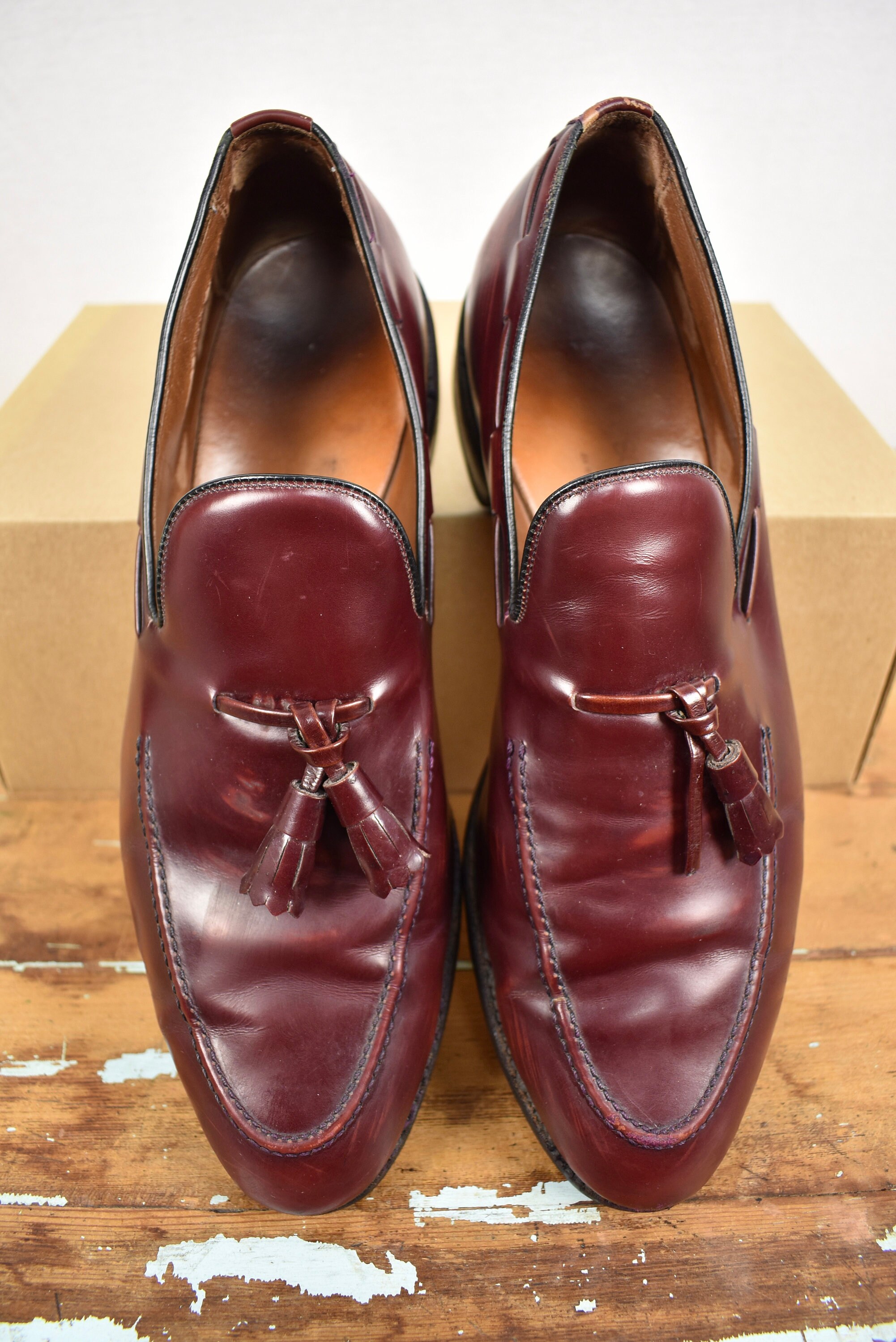 ALLEN EDMONS SARATOGA MOC TOE TASSEL LOAFERS MADE IN USA 8.5 B‎ MERLOT Allen Edmonds Saratoga Merlot Moc Toe Tassel Loafer Size  main image 4