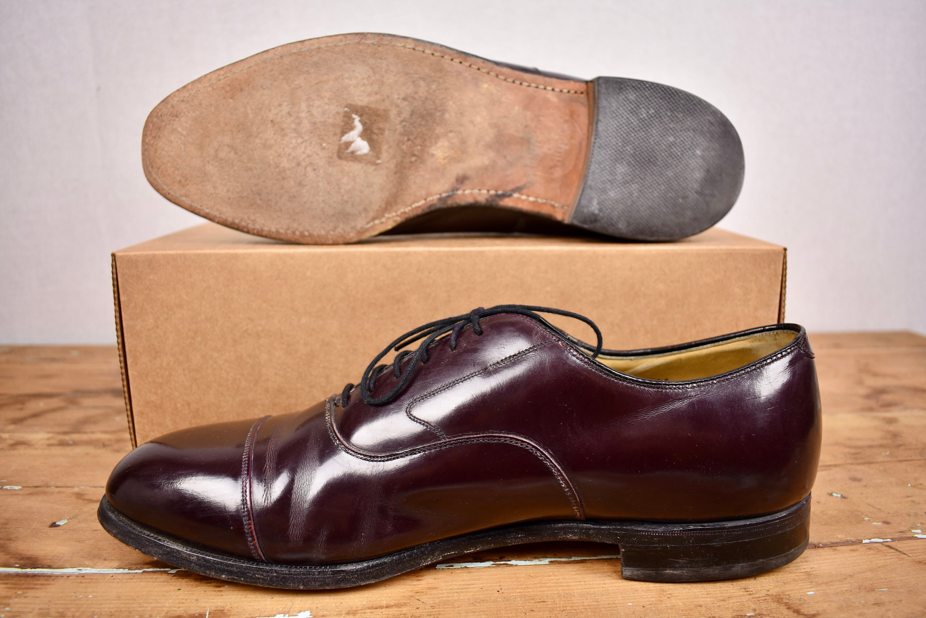 Johnston & Murphy Burgundy Cap Toe Balmoral Men