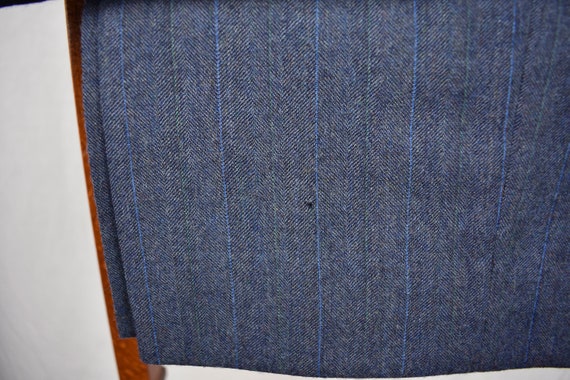 1976-1994 Evan Picone Medium Blue Striped Wool Tw… - image 9