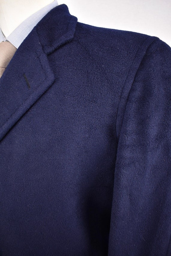 1960-70's Hickey Freeman Solid Navy Blue Cashmere… - image 3