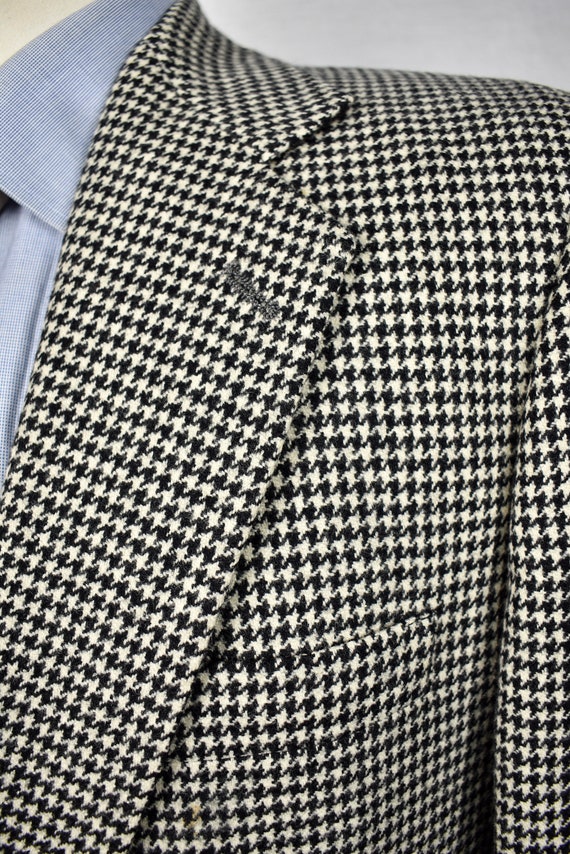 Linett Ltd Black/White Houndstooth Wool Two Butto… - image 3