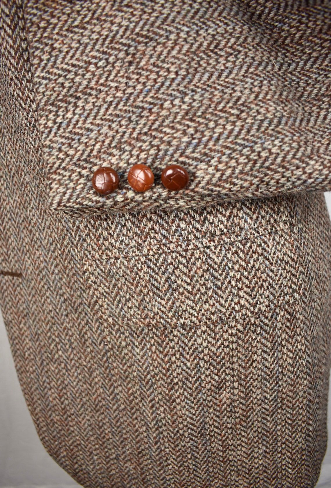 19761994 John Alexander Brown Herringbone Tweed Two Button Etsy