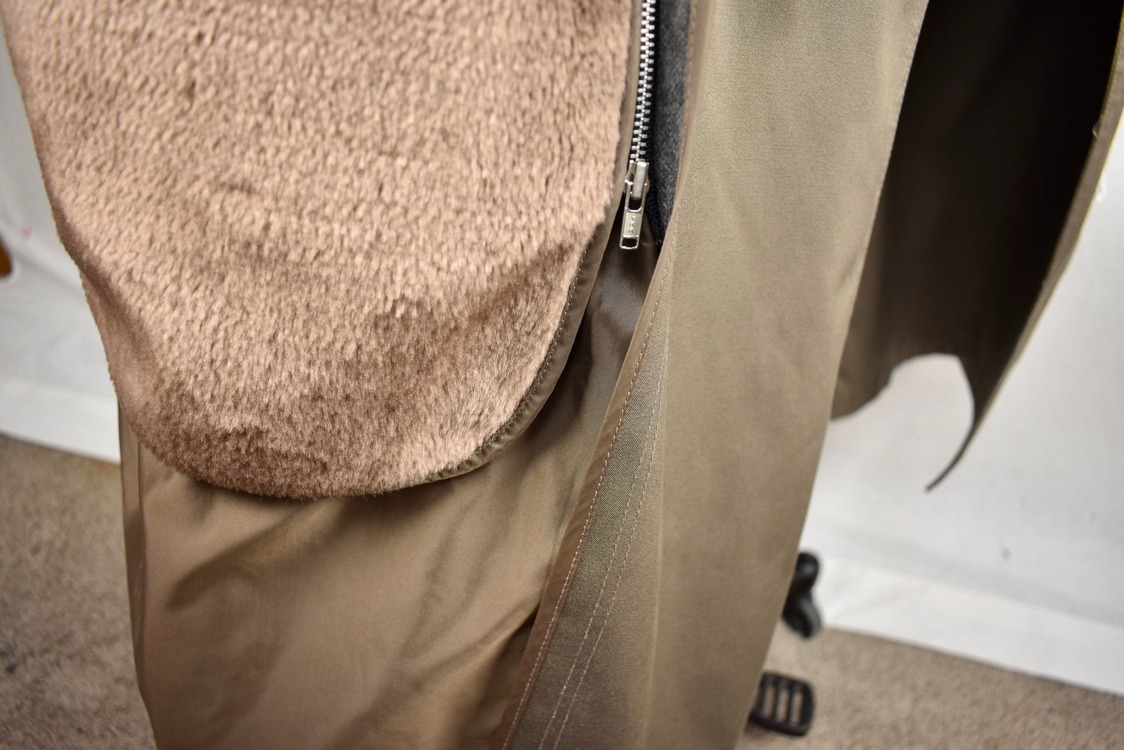 Charles Klein Solid Brown Cotton/poly Blend Double Breasted Trench Coat ...