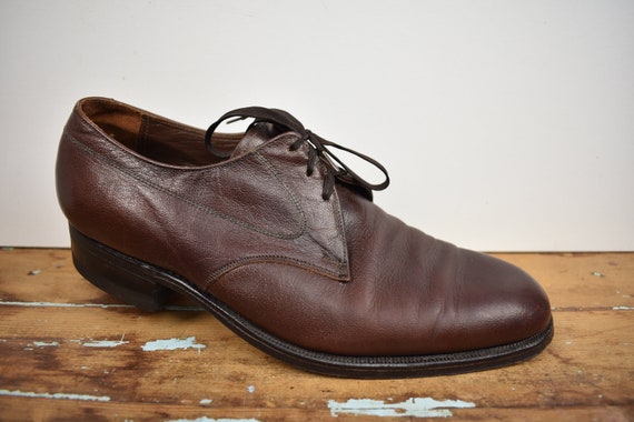 Florsheim Solid Brown Leather Plain Toe Lace Up B… - image 1